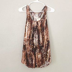 NWT DAYTRIP Brown Geometric Print Tank Top SZ L